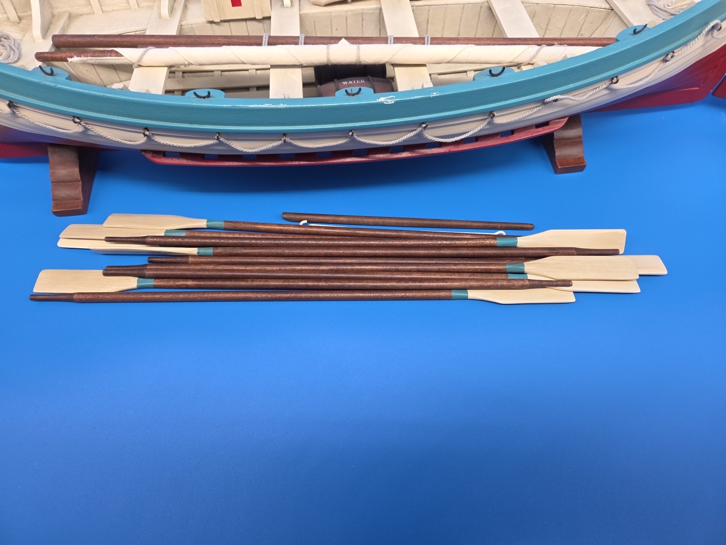 Vintage RMS Titanic Lifeboat No. 14 Replica 32" Wooden Model + Stands VERY NICE!