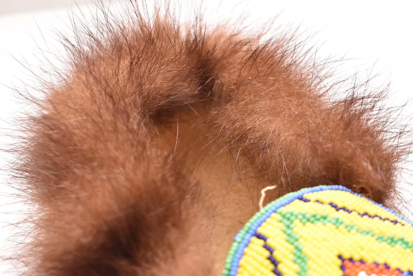 VINTAGE CREE INDIAN GEOMETRICAL BEADED MOCCASINS NATIVE AMERICAN 11"