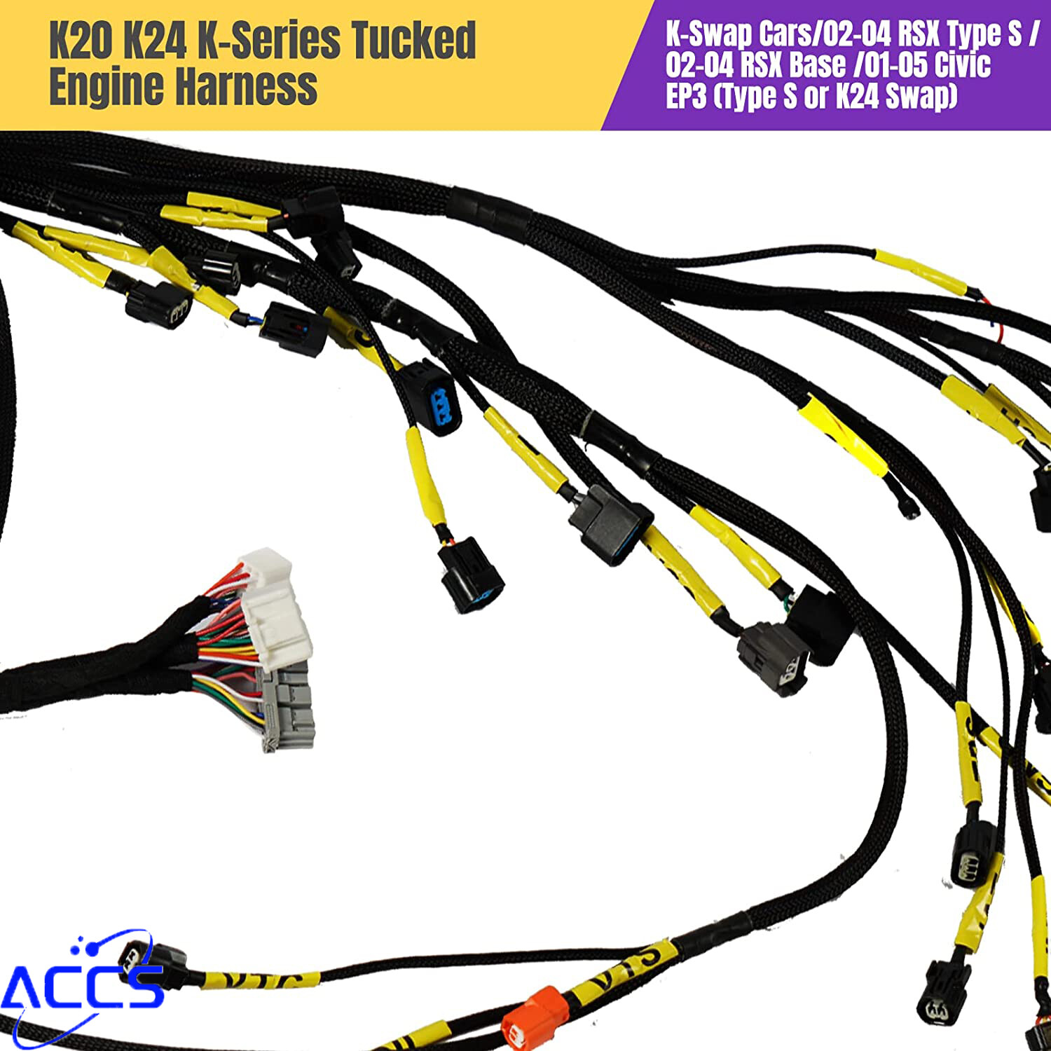 K20 K24 K-Series Tucked Engine Harness Fits Honda Acura K-Swap Integra CRX EK EG