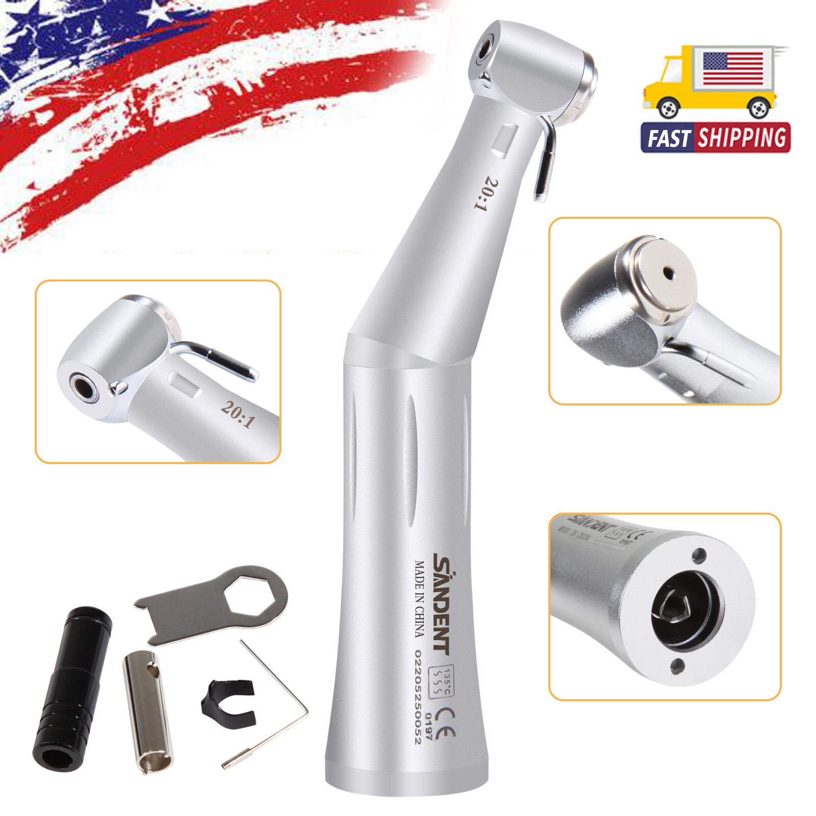 NSK Style SG20 Dental Implant 20:1 Contra Angle Push Button Surgical Handpiece S