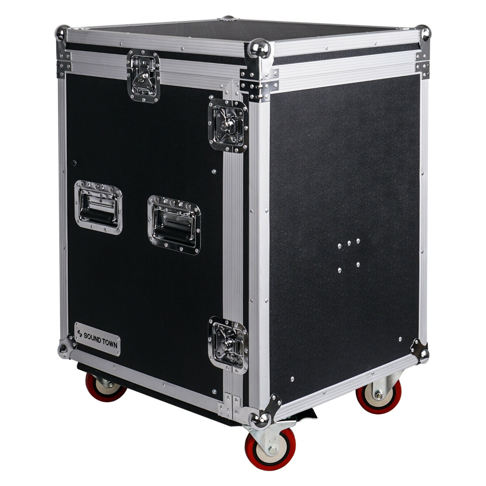 Sound Town 14U PA DJ Rack Road Case w/ 11U Slant Mixer Top, DJ Table STMR-14UWT