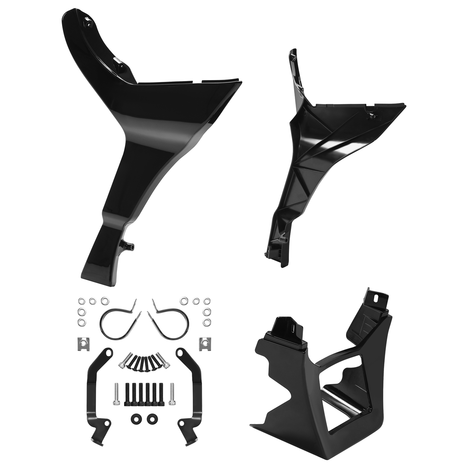 Vivid Black Fairing Chin Spoilers Cover For Harley Road Glide FLTRX FLTRXS 17-23