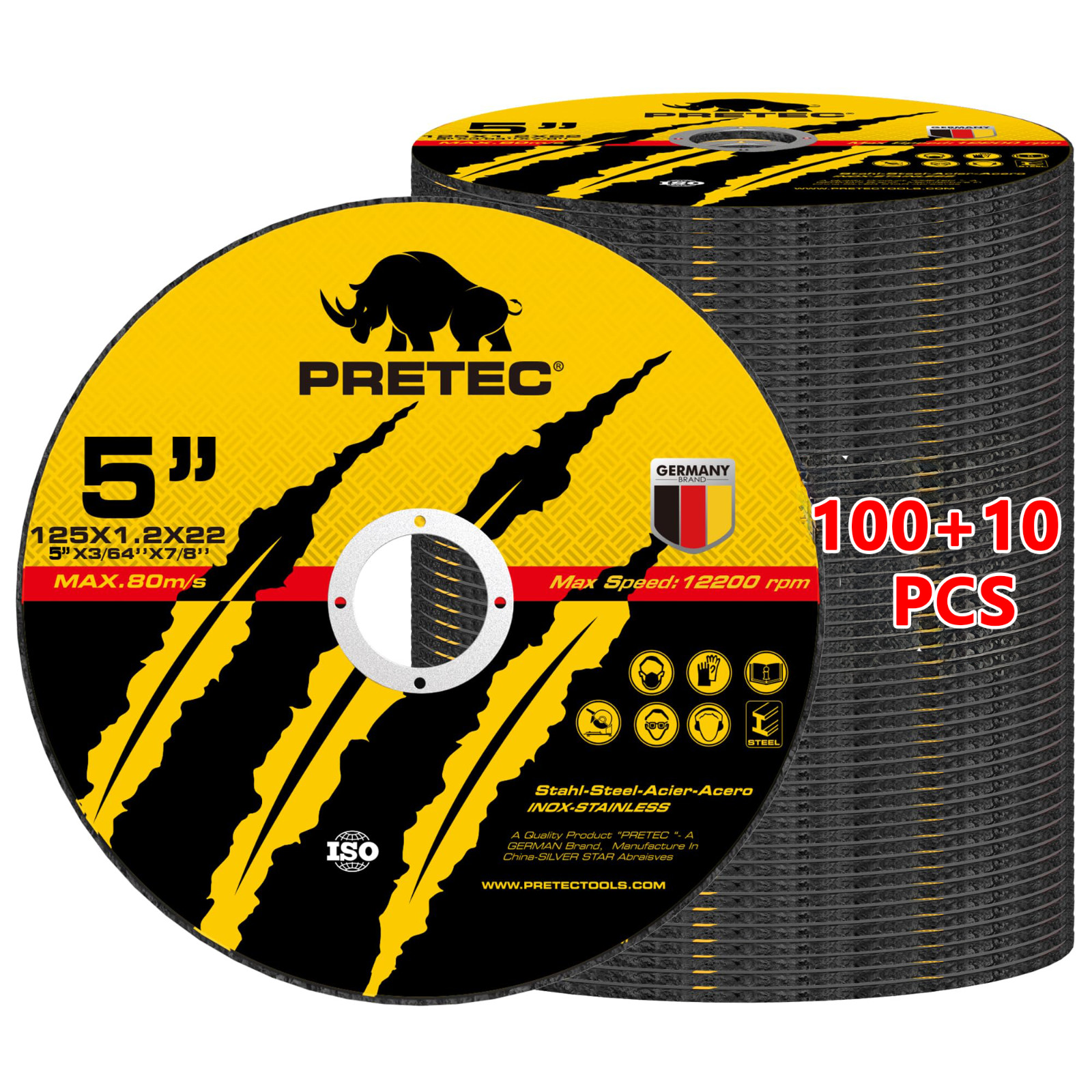 110 Pack 5 x 7/8 in Cut-Off Wheels,Professional Cutting Discs for Angle Grinder