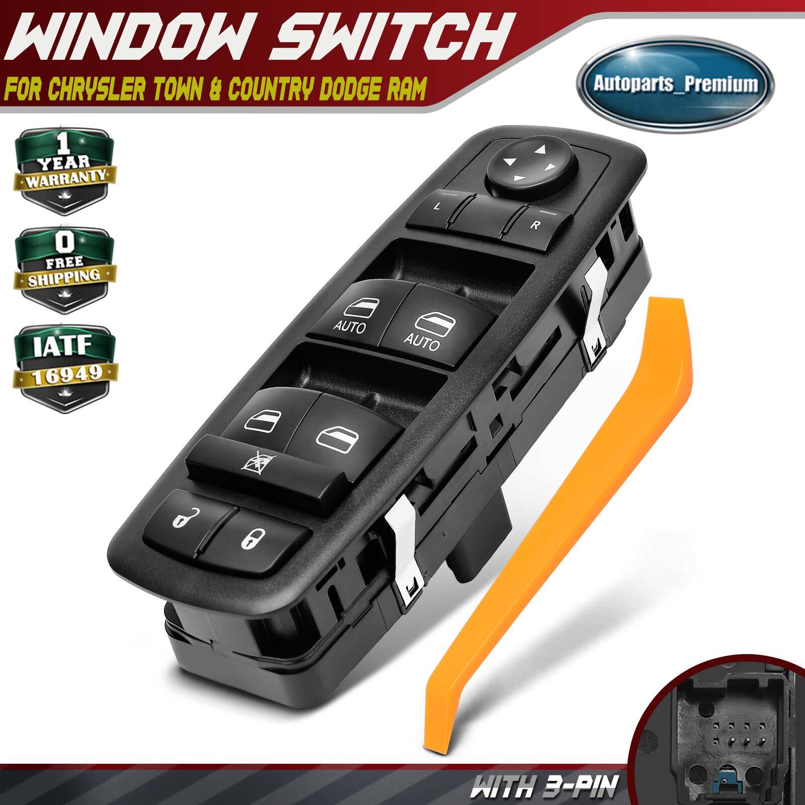 Power Window Switch for Chrysler Town & Country Dodge Grand Caravan Ram 3 Blade