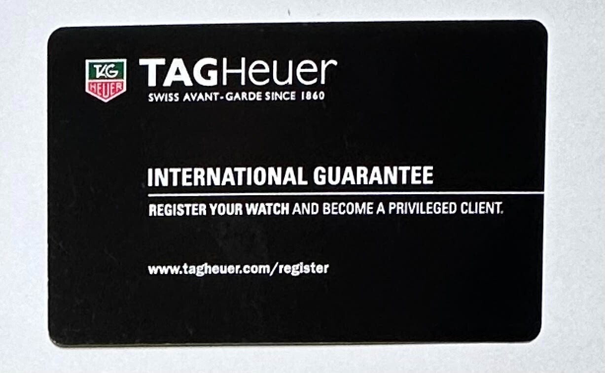 TAG Heuer Empty International Swiss Watch Blank Guarantee Warranty Certificate