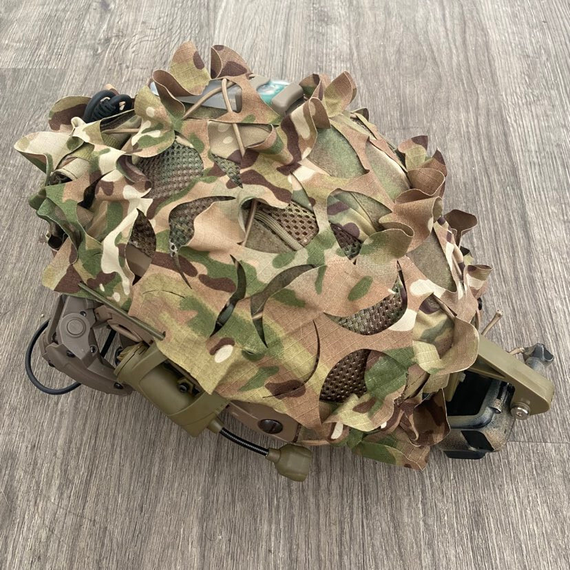 3D Netting Multicam Helmet Scrim Cover With Adjustable Cord  RipStop Lasercut