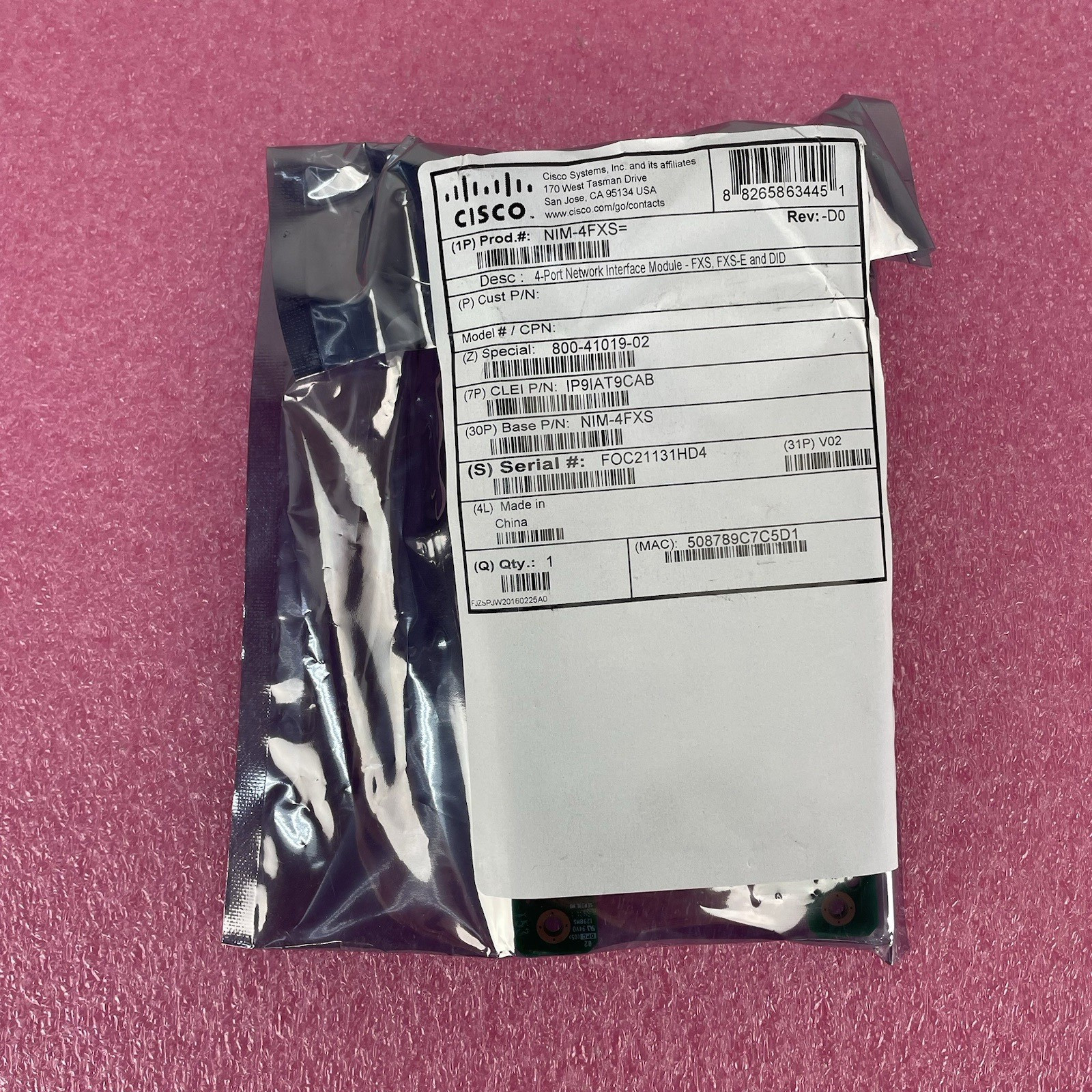 Cisco NIM-4FXS 4-Port FXS Network Interface Module