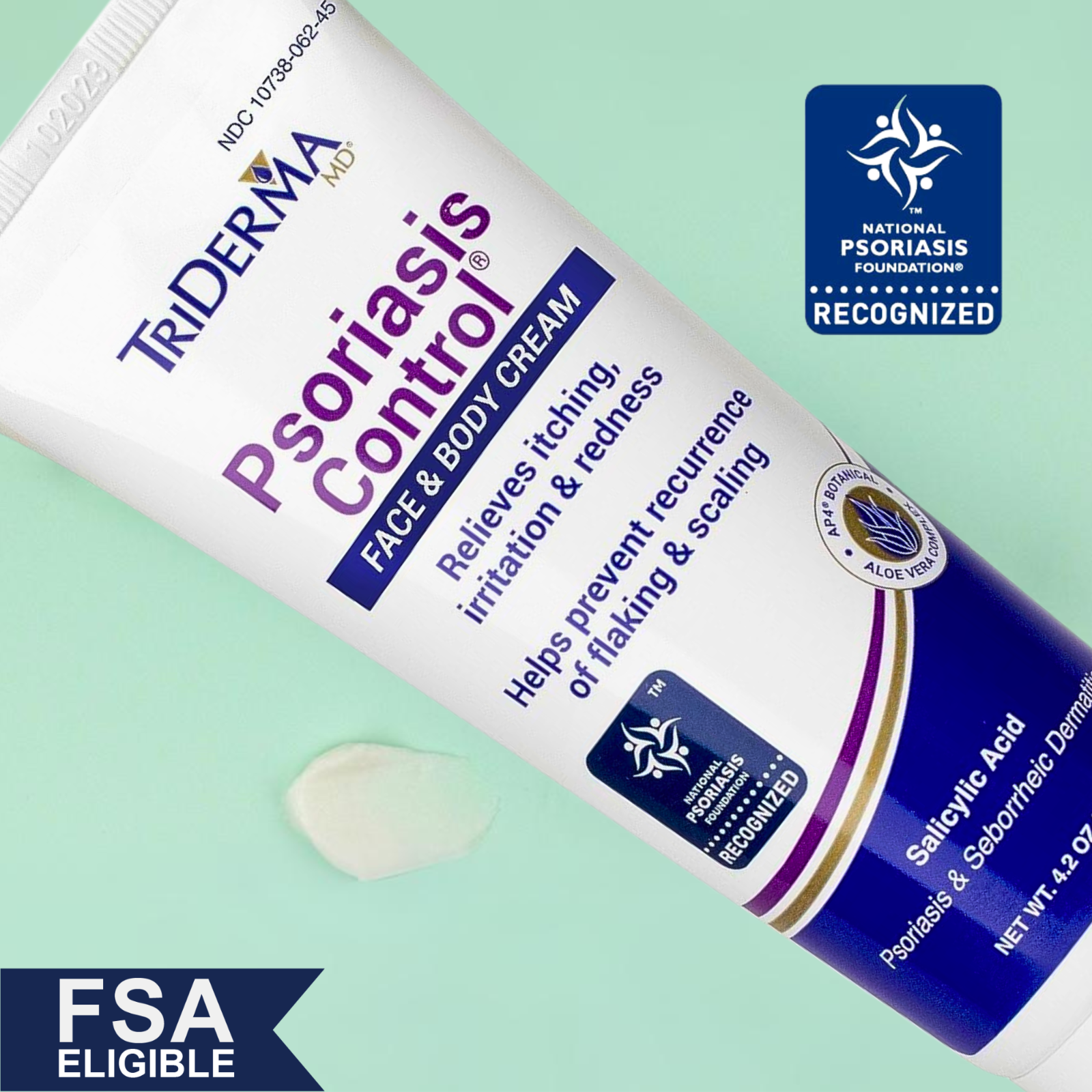 TriDerma Psoriasis Control Face & Body Cream - FSA Eligible, 4.2 oz - 4-Pack
