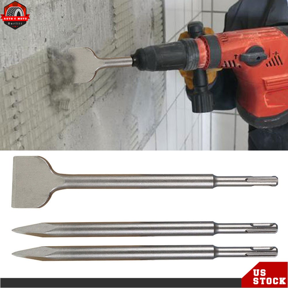 SDS plus Chisel Set Concrete Drill Bit Set Rotary Hammer Bits 6 Pcs New