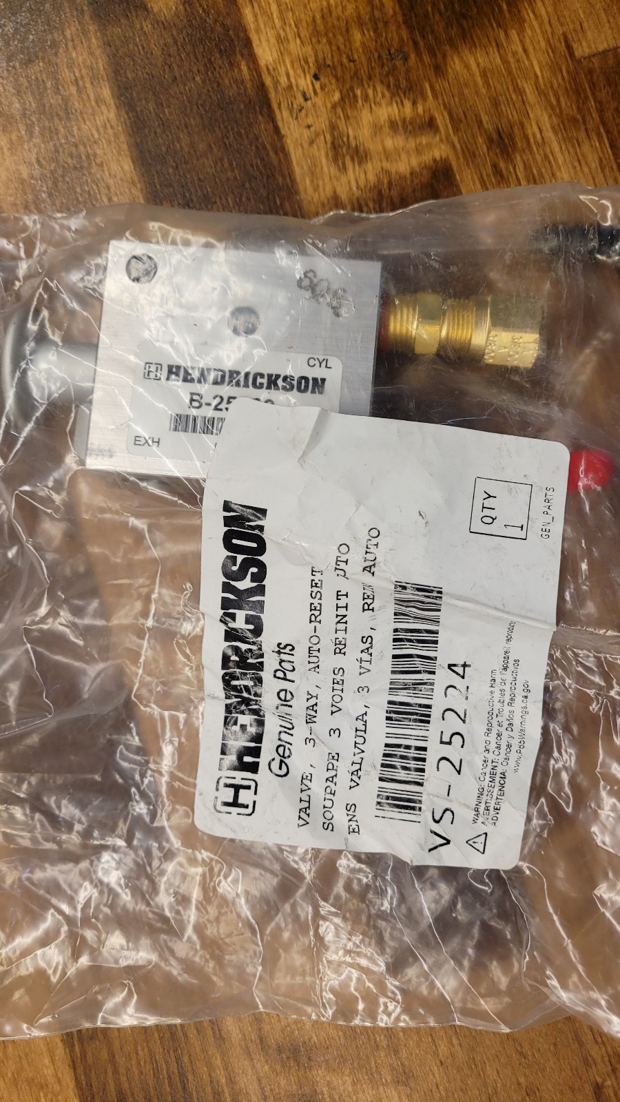 OEM Hendrickson Trailer Tandem Slide Air Valve VS-25224 – B-25223 W/Fittings