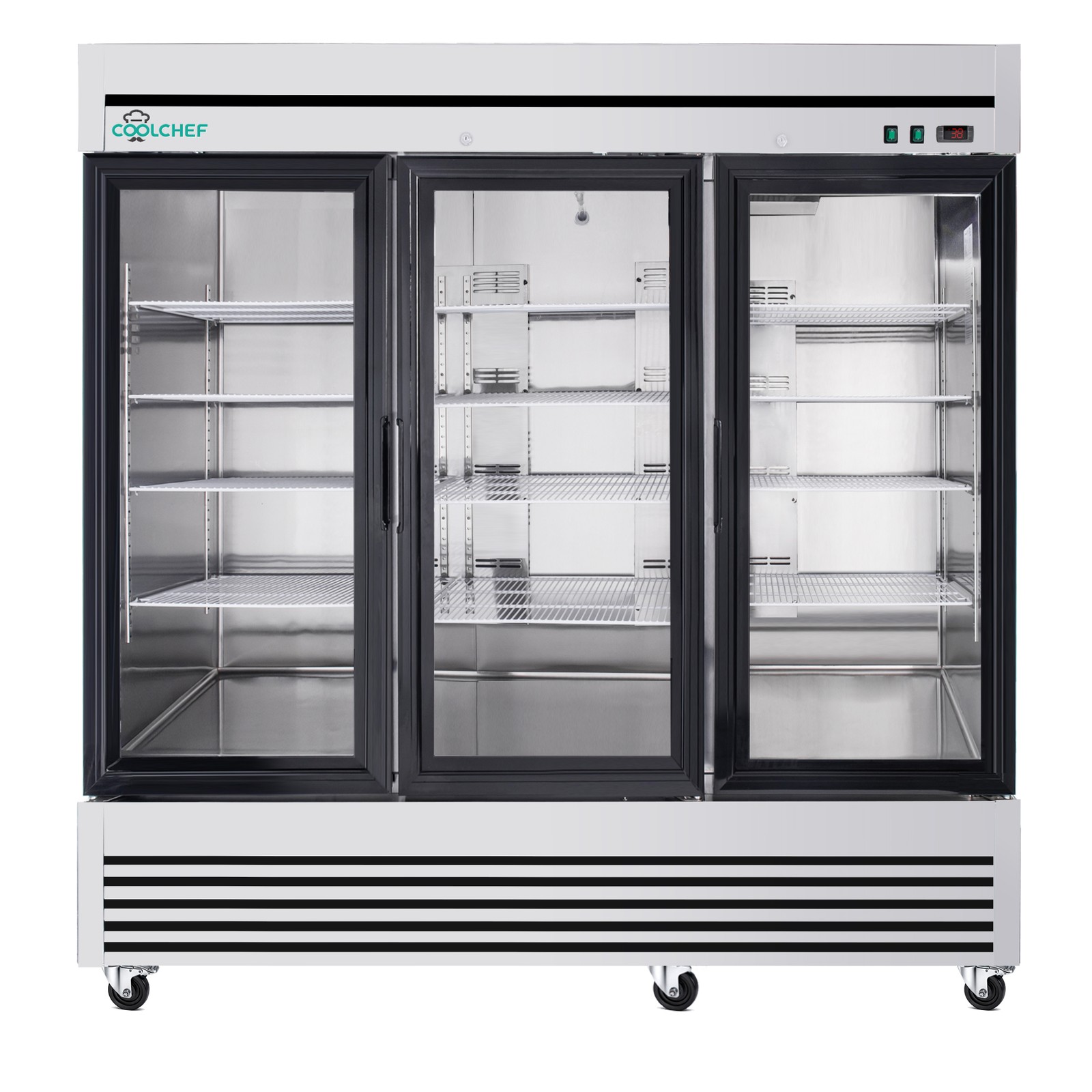 72 Cu. Ft Commercial Glass Door Refrigerator Triple-Door Merchandiser Cooler