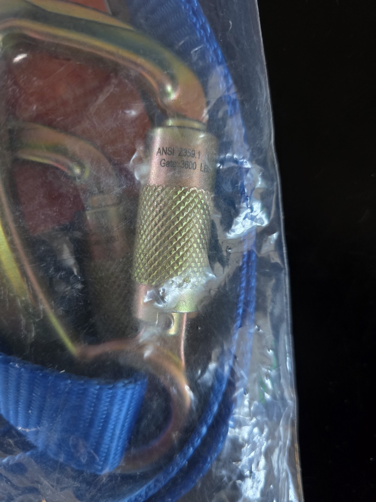 Fusion Adjustable Y-Lanyard W/hitched Loop And Carabiner Ends Blue 48 climbing