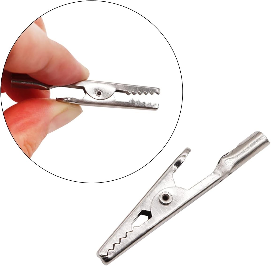 100 Pcs Metal Alligator Clips 52 Mm for Household Soldering and Electrical Test