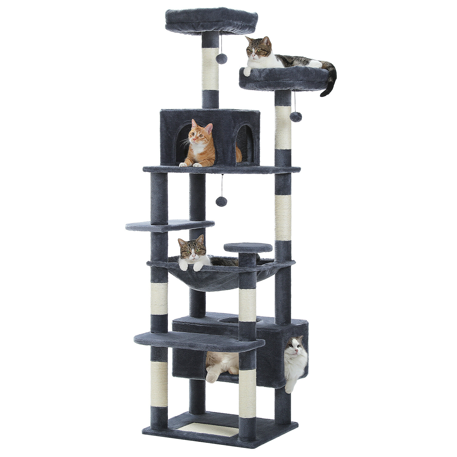 PAWZ Road Cat Tree Tower Scratching Post Scratcher Condo Bed 72.4"/64.5"/53.5"