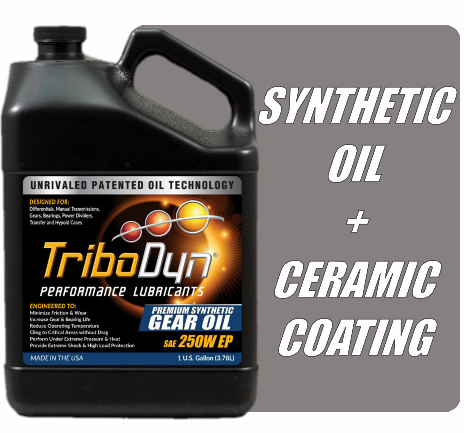 TriboDyn Full Synthetic SAE 250W Gear Oil with Ceramic Coating - Free Shipping