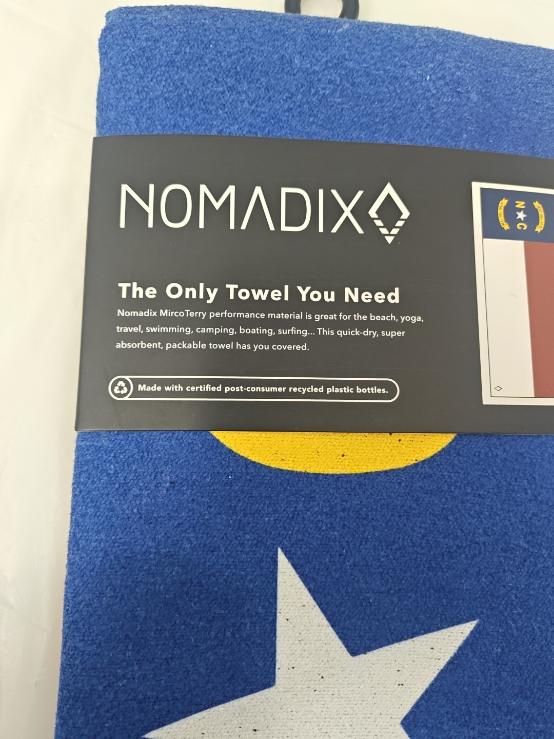 Nomadix Towel North Carolina State Flag MicroTerry Performance Material 30"x72"