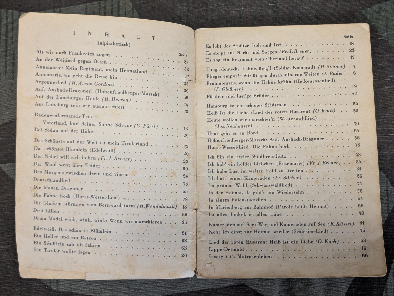 WWII German Das Neue Soldaten Liederbuch Soldier's Song Book 1 AS-IS Wehrmacht