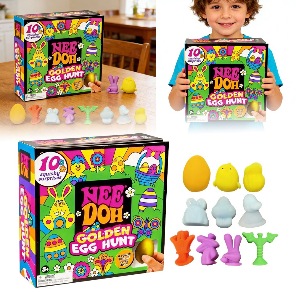 NeeDoh Easter Golden Egg Hunt Mystery (10 Squishy Surprises!) Toy Gift New