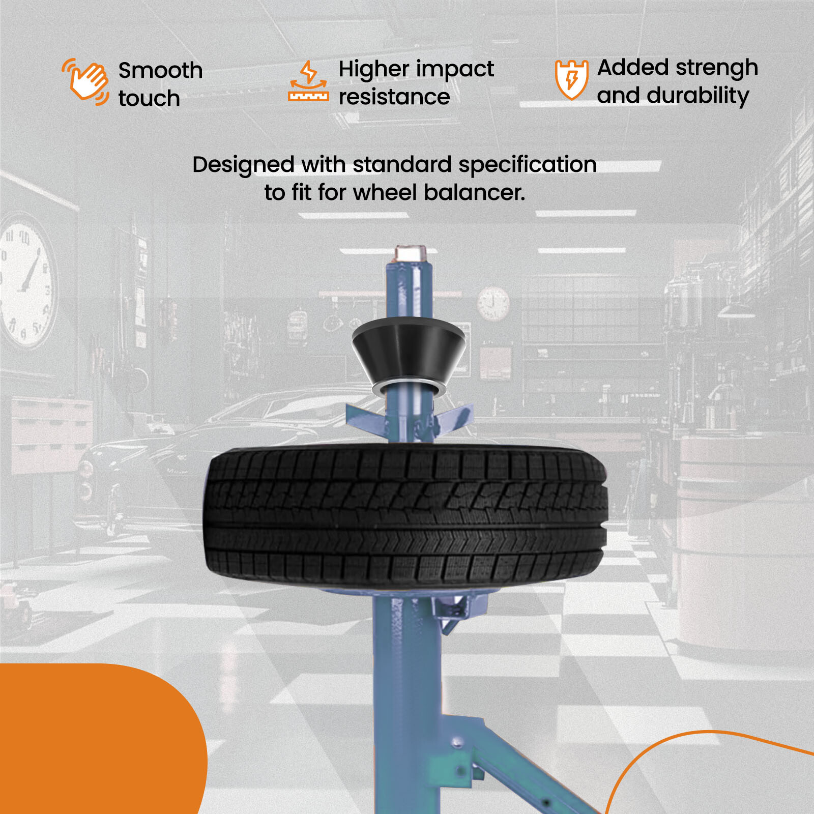 4Pcs Wheel Balancer Standard Taper Cone Kit Set for 40mm Shaft Coats