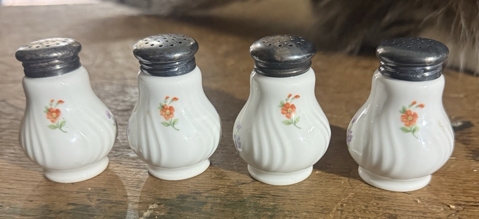 2 pairs Rosenthal salt & pepper 835 sterling tops