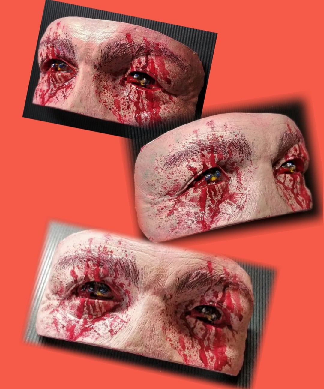 Halloween II, 1981 Michael Myers Warlock H2 MASK INSERT, Damage Blood Tears