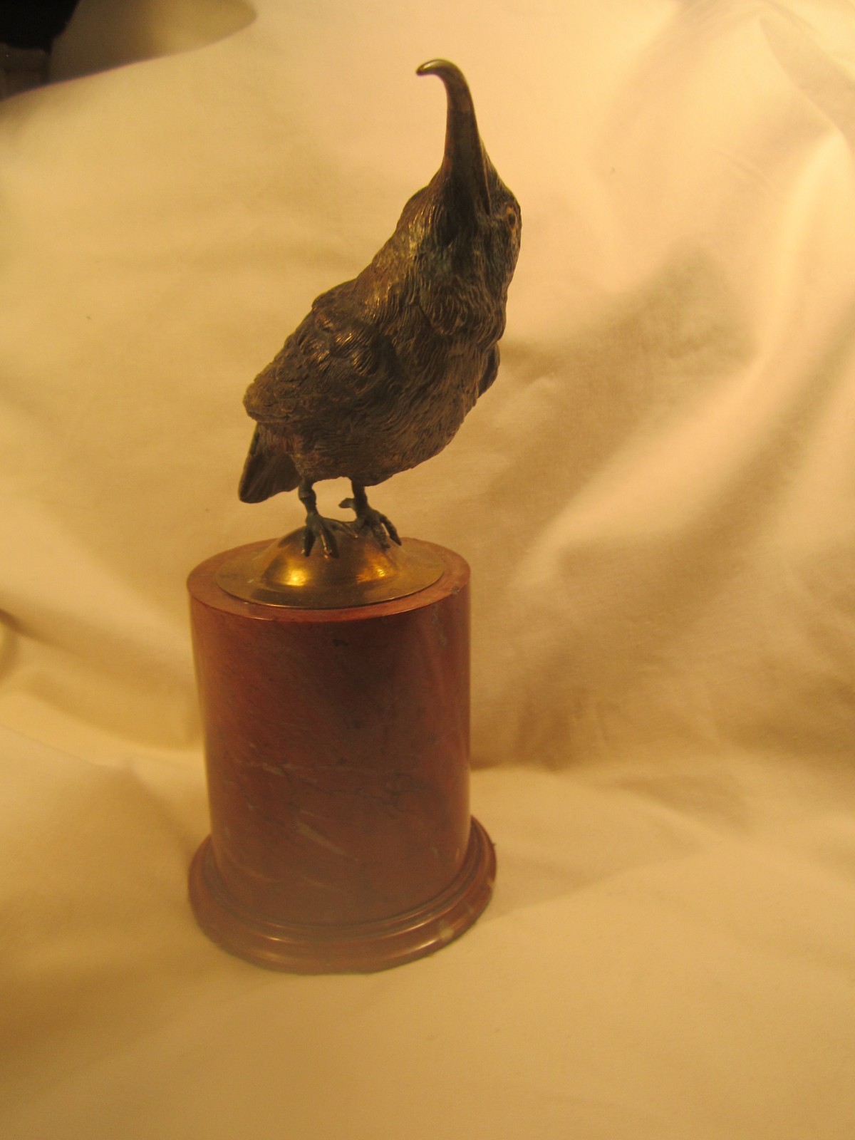 Antique Austrian cold painted bronze Kingfisher bird on marble base