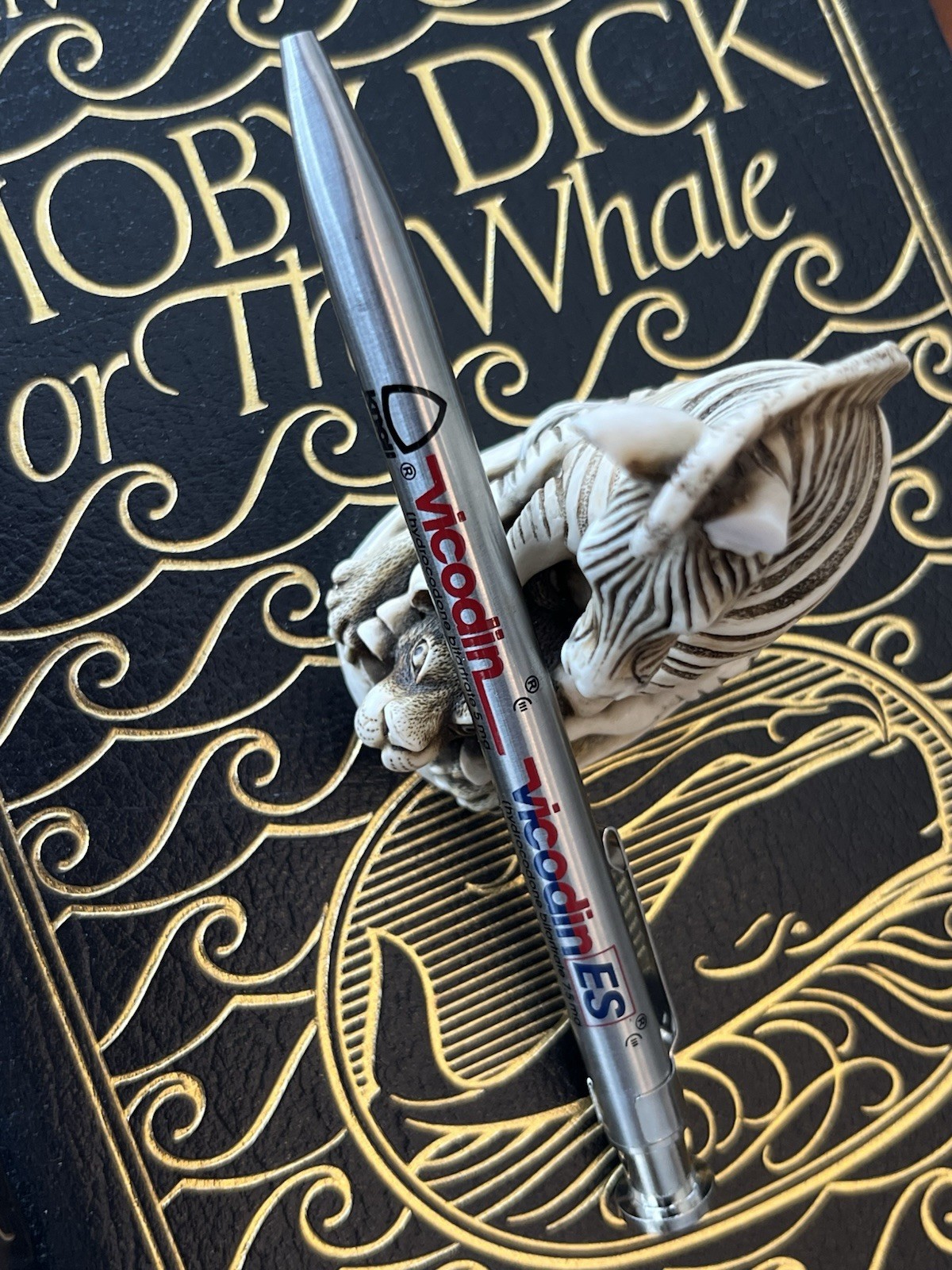 DRUG REP PEN - VICODIN "NAIL" - METAL NARCOTIC RARE Vicodin ES Look 👀 RARE