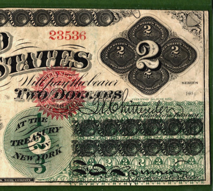 1862💲2 LEGAL TENDER 💵 US NOTE 💵 PCGS 25