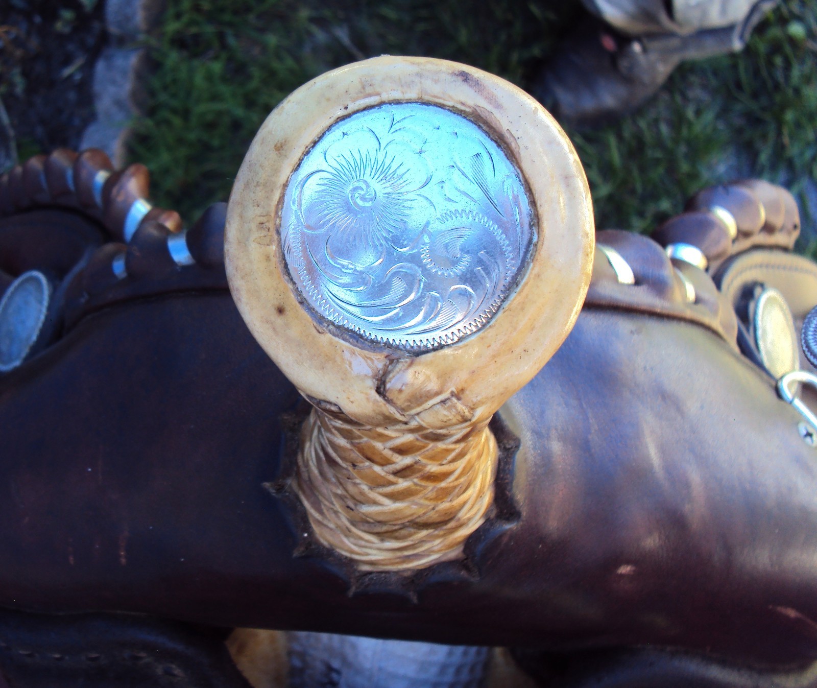 CIRCLE Y Western Show Saddle - 15" - SILVER CONCHOS - Padded Seat - BEAUTIFUL!