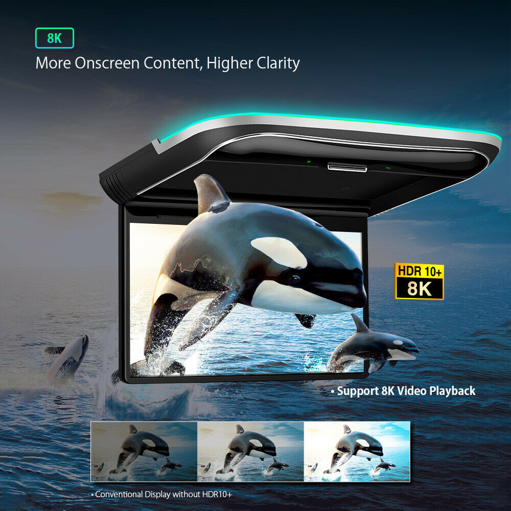 12.5" LED HDMI 1080P 8Core MPV Car Roof Ceiling Flip Down Overhead Monitor USB