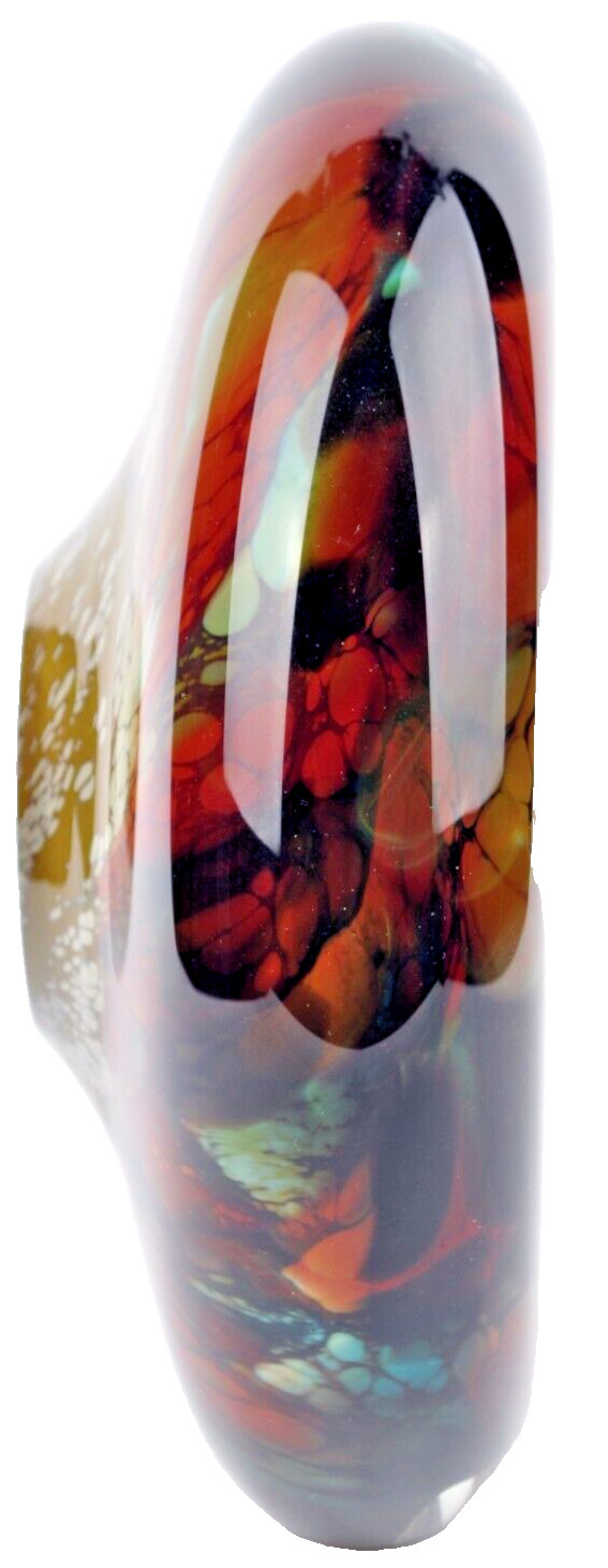 MERIDIAN STREET Art Glass Irish Gold Large Disk Hand Blown by John McDonald New