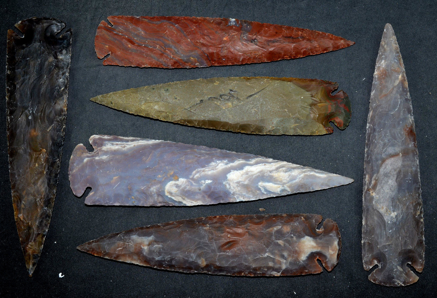 ** 7" Flint Spearhead Arrowhead Ohio Collection Project Point **