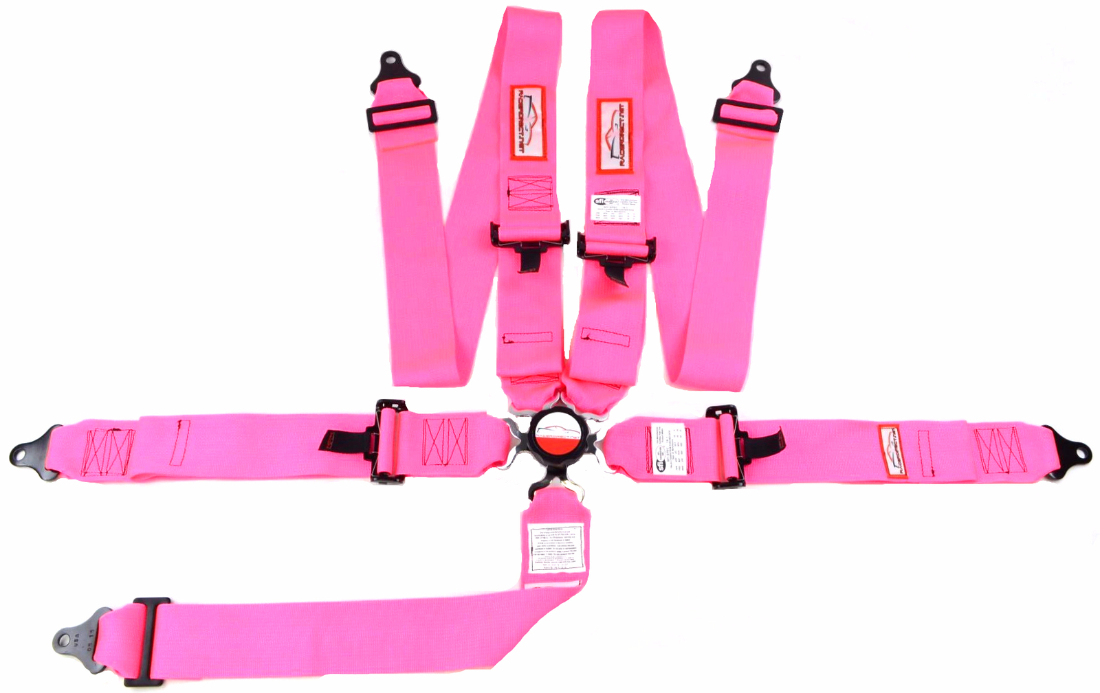SFI 16.1 HOT PINK CAM LOCK 5 PT RACING HARNESS FLOOR MOUNT SIGNATURE SERIES