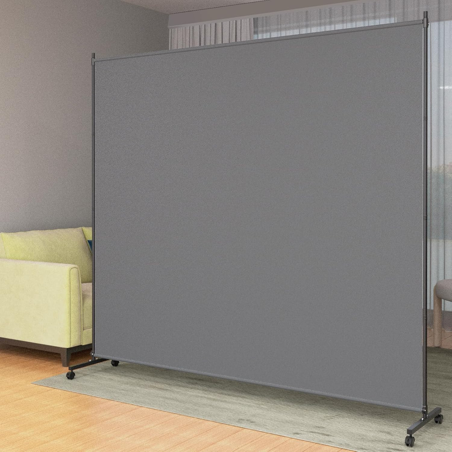 Single Panel Room Divider/Privacy Screen with Caster Wheels and Brakes - Stylish