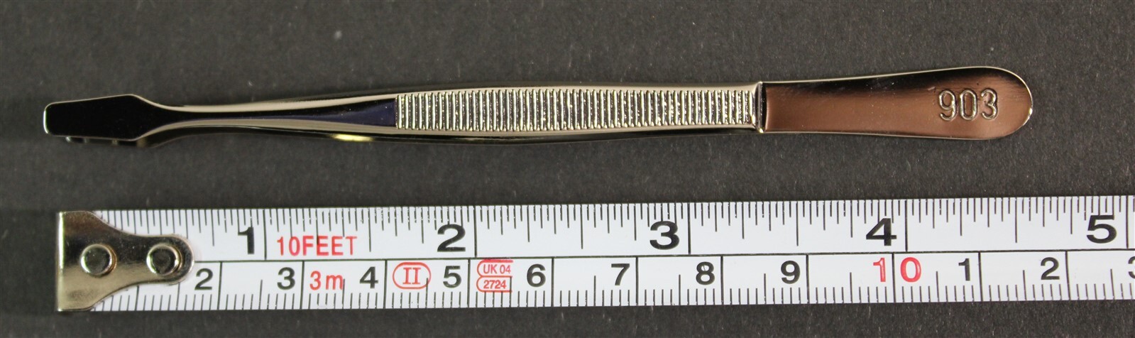 CKStamps: Showgard Stamp Tongs #903 Spade Tip 4 5/8"Long Tweezers W/Plastic Case