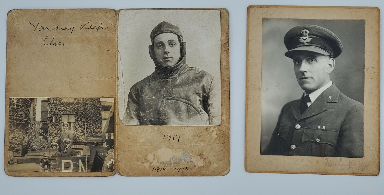 Original WW1 RFC WW2 RAFVR ADCC Officer ID Photo Group Albert Henry Adams Pilot