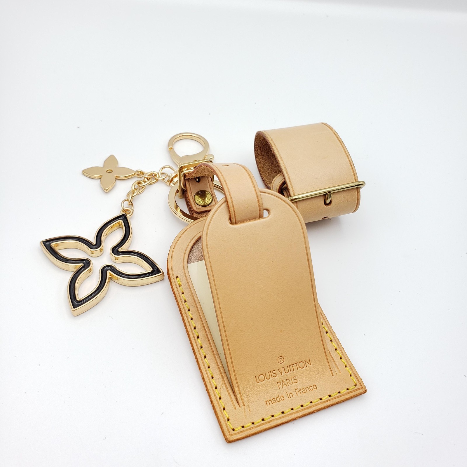 100% Authentic Louis Vuitton Luggage Tag/ Name Tag with Unbranded Keycharm