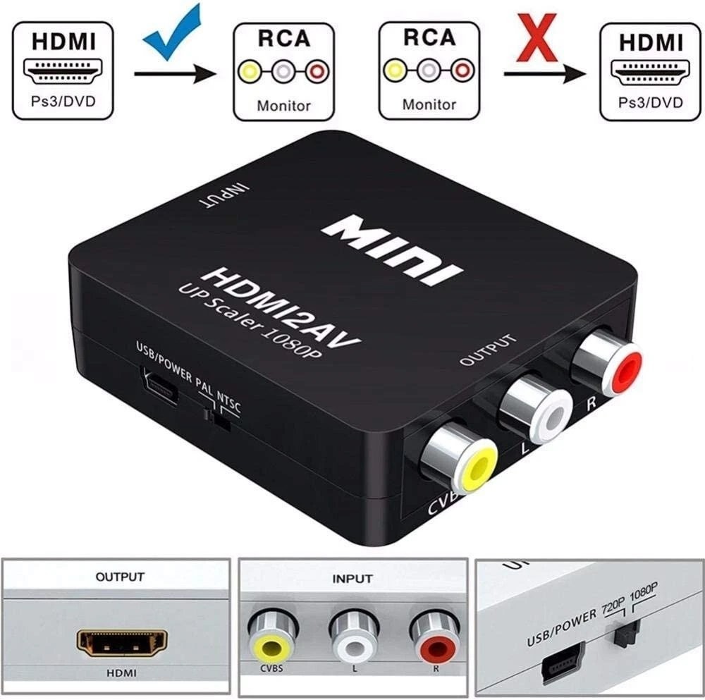 HDMI To RCA AV Adapter Converter Cable CVBS 3RCA 1080P Composite Video Audio