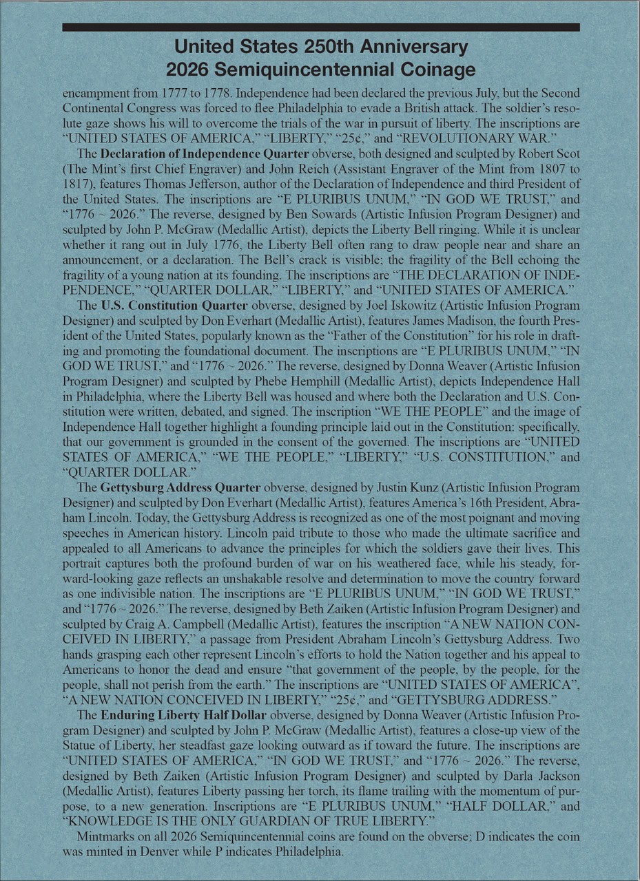 Official Whitman® Coin Folder - United States 250th Anniversary: 2026