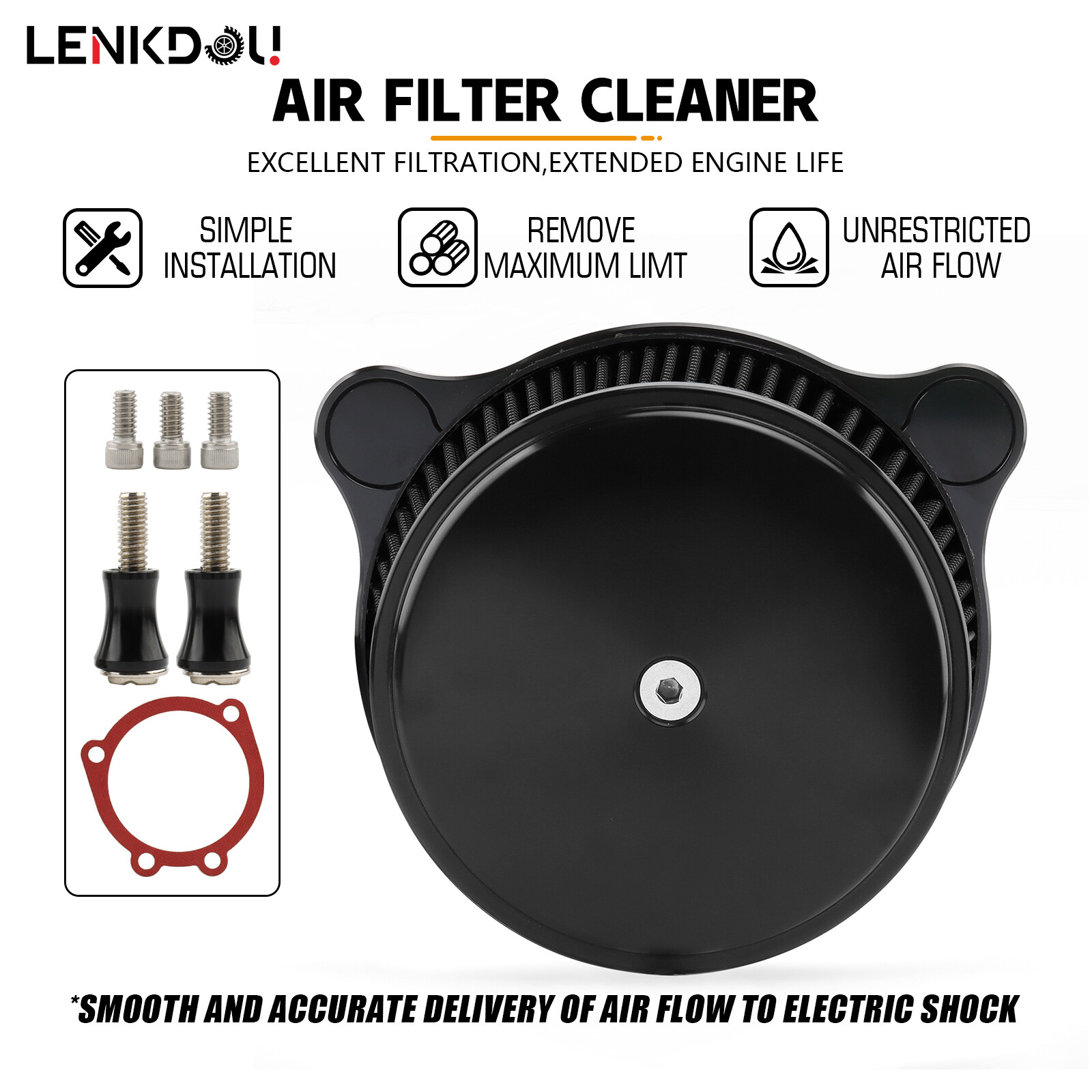 Air Cleaner Intake Filter For Harley Dyna Softail Touring Road King Street Glide