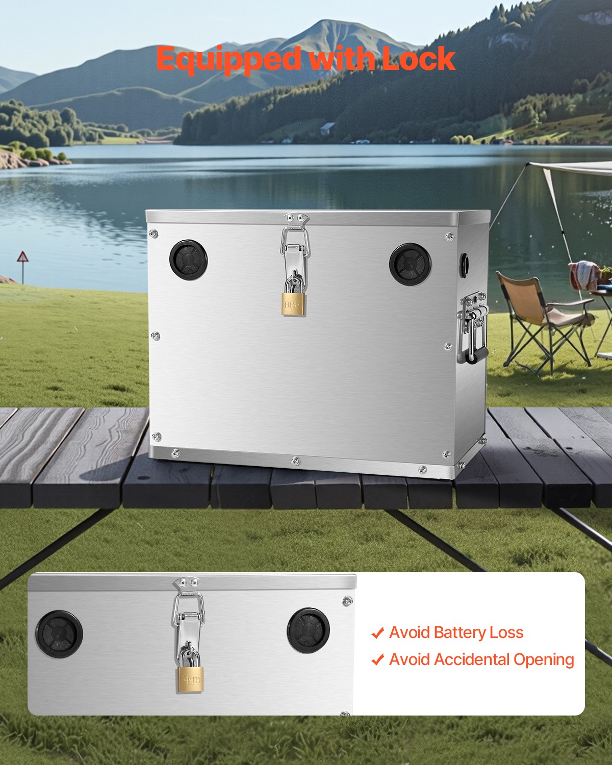 VEVOR Battery Box Group 24/31 Stainless Steel Shell for Cars & Trolling Motors