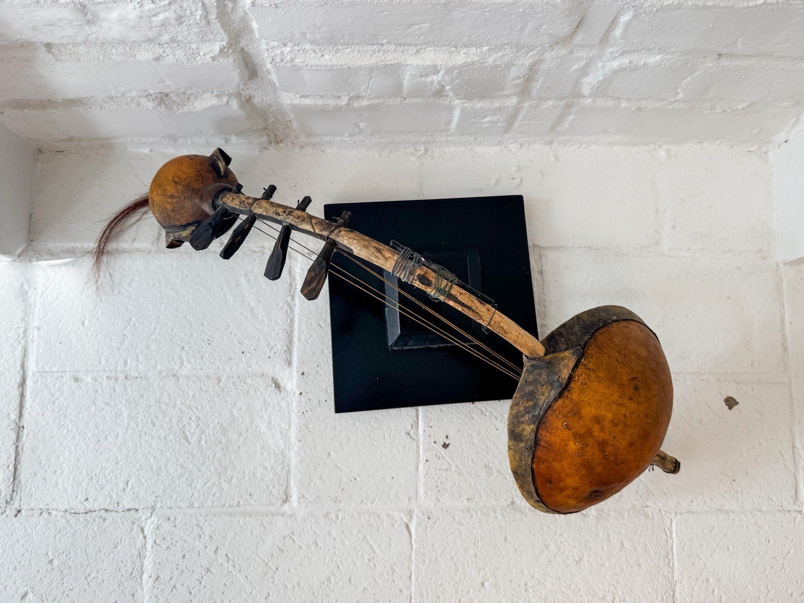 VTG African Gourd String Instrument Handcrafted Tribal Lute Harp West Africa