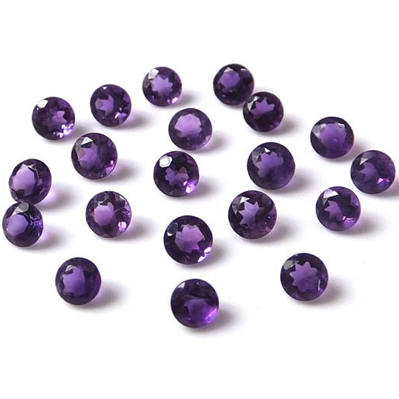 Natural Purple Amethyst Round Faceted Cut 3mm To 15mm Loose Gemstone