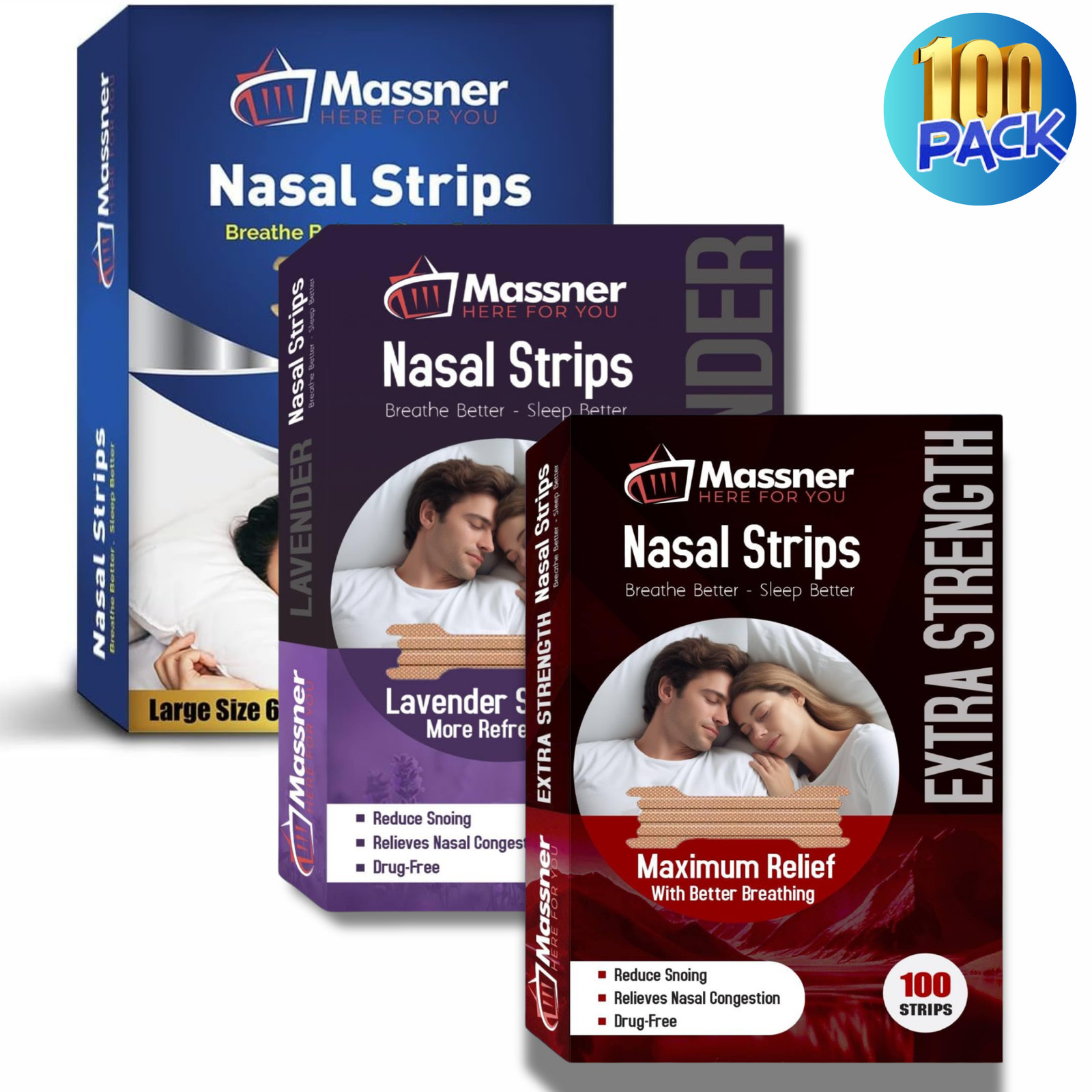 Anti Snore Nasal Strips Sleep Apnea Support Instant Congestion Relief Drug Free