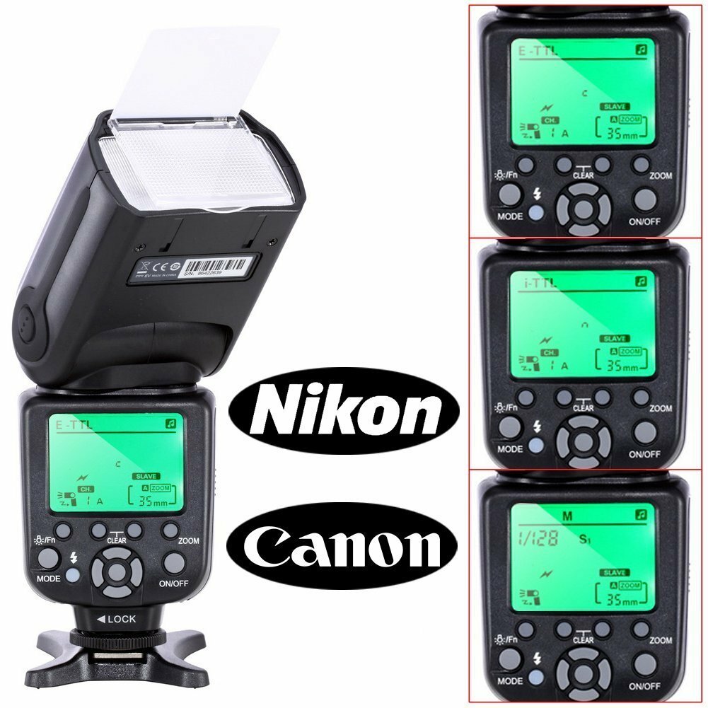 TRIOPO TR-988 E-TTL & I-TTL AF Speedlite TTL Flash for Canon or Nikon, USA