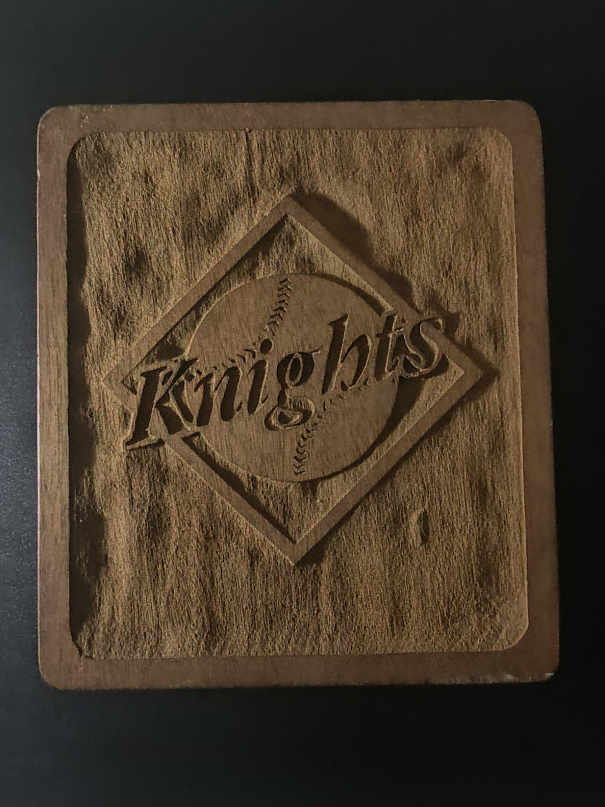 Vtg Charlotte Knights Wooden Plaque Baseball Logo From Roman Gabriel Estate