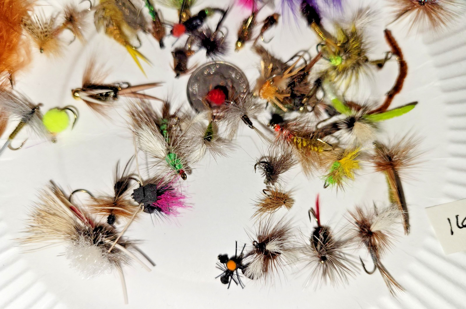 Lot of 50 FLY FISHING FLIES Assorted Sizes Patterns from a fisherman's stock L16