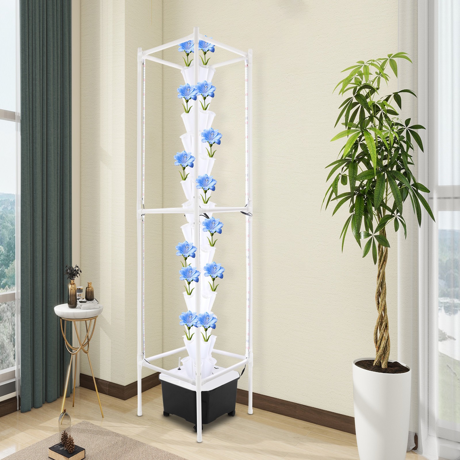 Hydroponic Growing System with Grow Light 70Holes Indoor Hydroponic Tower Garden