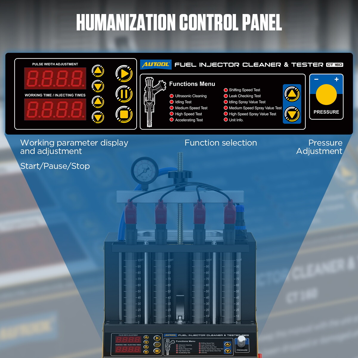 AUTOOL CT160 Car Ultrasonic Fuel Injector Cleaner&Tester Machine Upgrade CT150