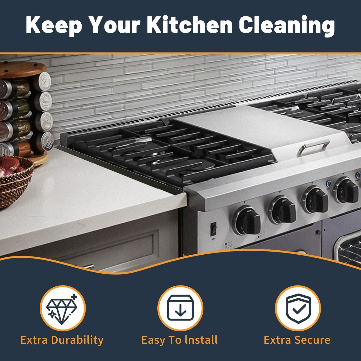 Stove Guard for Kitchen Oven Gap Between Stovetop and Counter 13.8'' to 27.5''